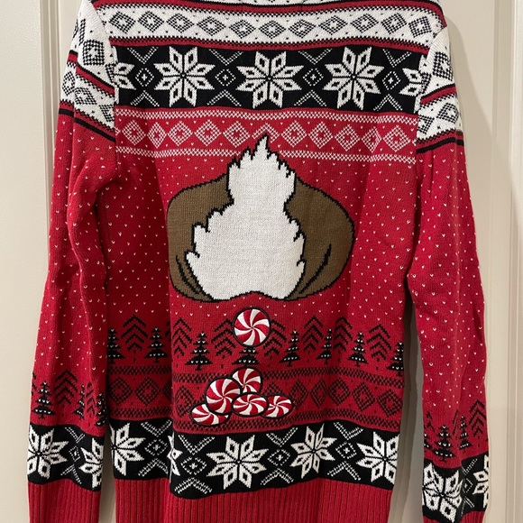 Ugly Christmas Sweater Red and Black Knit - Picture 2 of 3